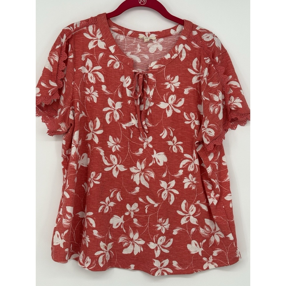 COMO BLU Women's Short Sleeve Top Large